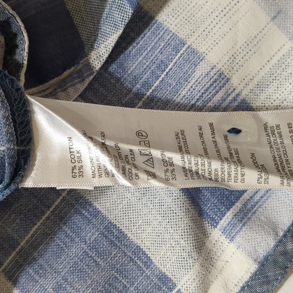 Tommy Bahama Button Up Collared Short Sleeve Blue and withe men size L - Picture 6 of 10